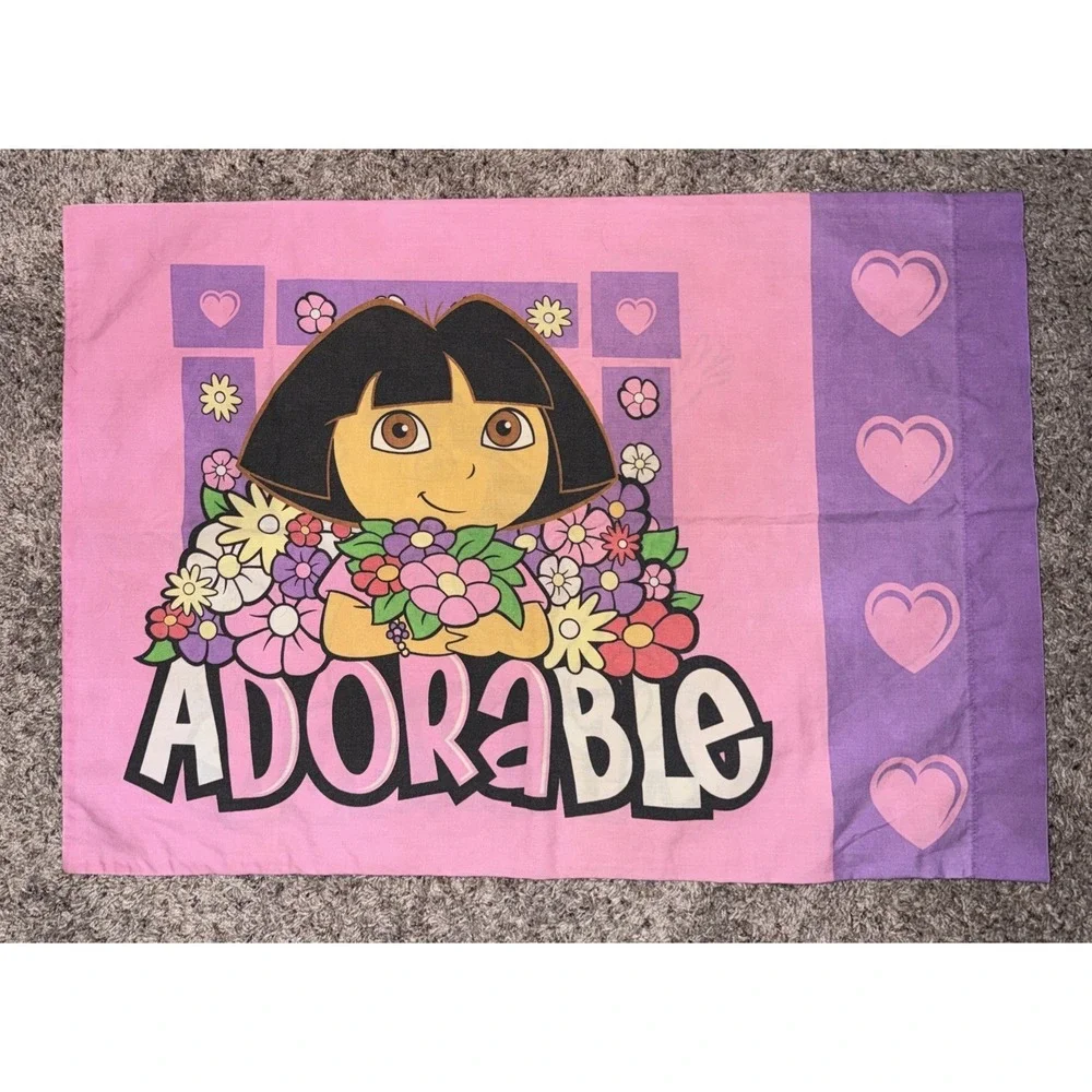 Dora The Explorer & Boots Nick Jr. Nickelodeon Pillowcase 2006 Adorable